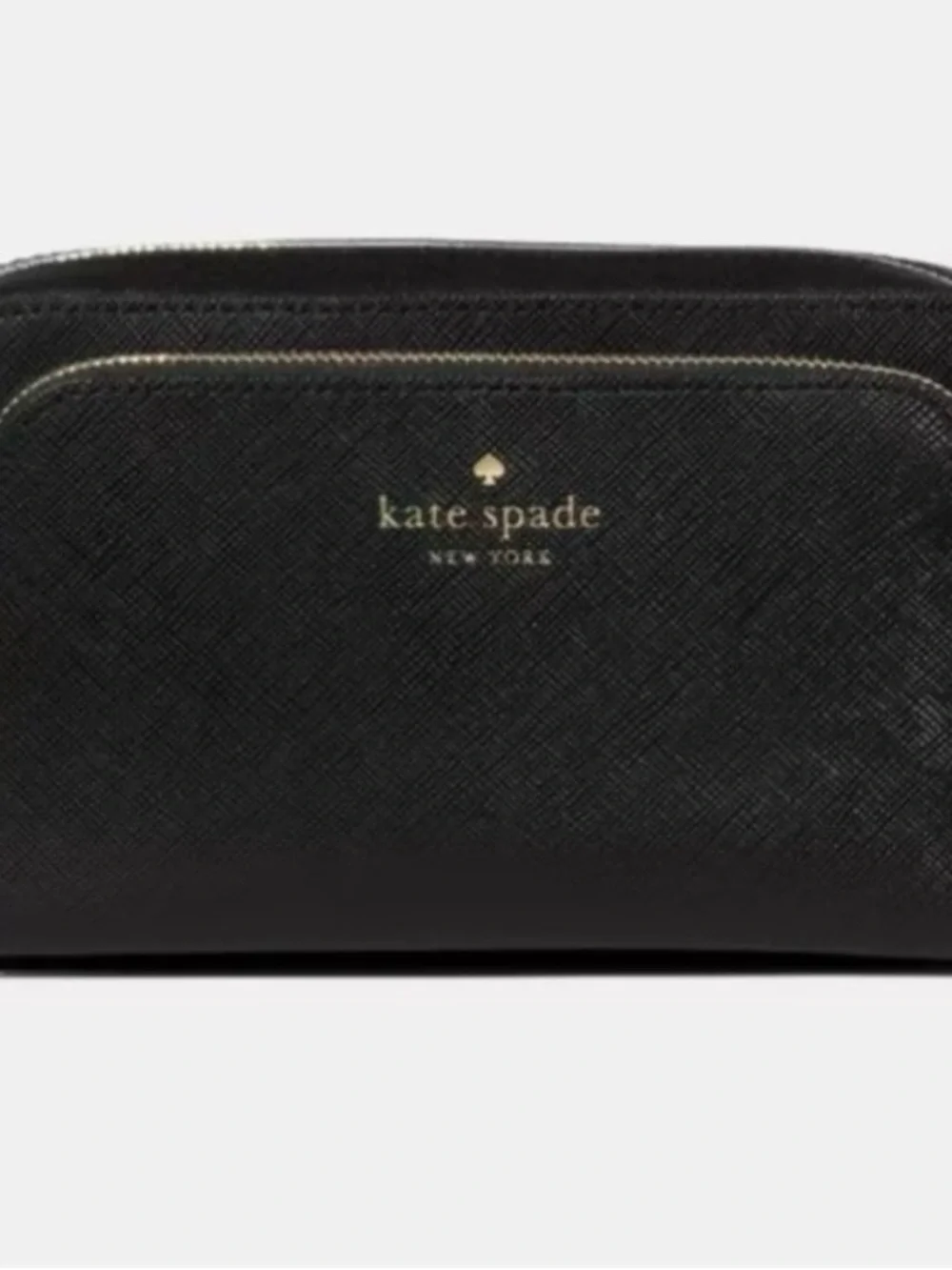 kate spade Black Saffiano cross body bag with Gold Logo